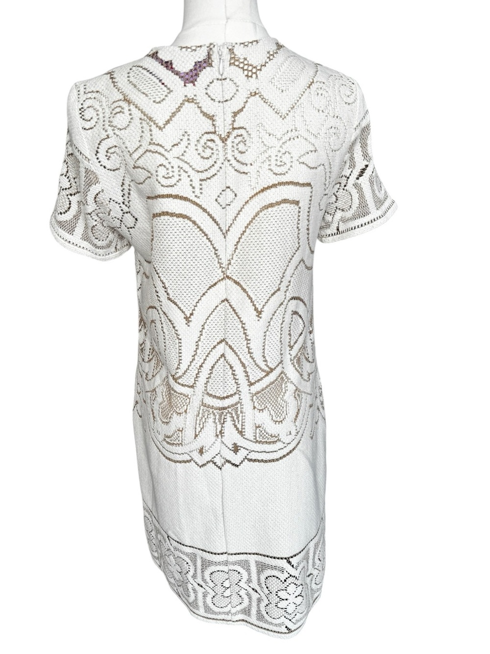 La DoubleJ. Lacey Mini Swing Dress in Solid White Smoke in Embroidered Cotton XS - Picture 7 of 16